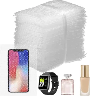 100 Pack Clear Bubble Out Bags,4" x 6" Double Cushioned Packing Bags Waterproof Protective Bag for Transport and Storage
