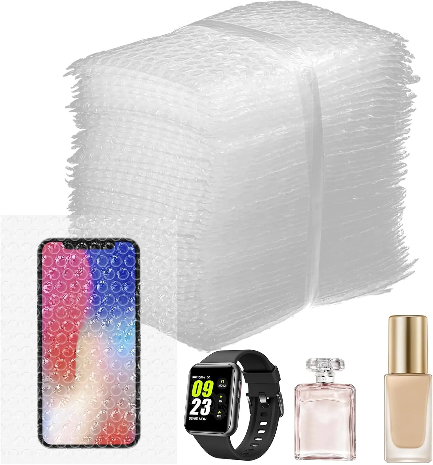 100 Pack Clear Bubble Out Bags,4" x 6" Double Cushioned Packing Bags Waterproof Protective Bag for Transport and Storage
