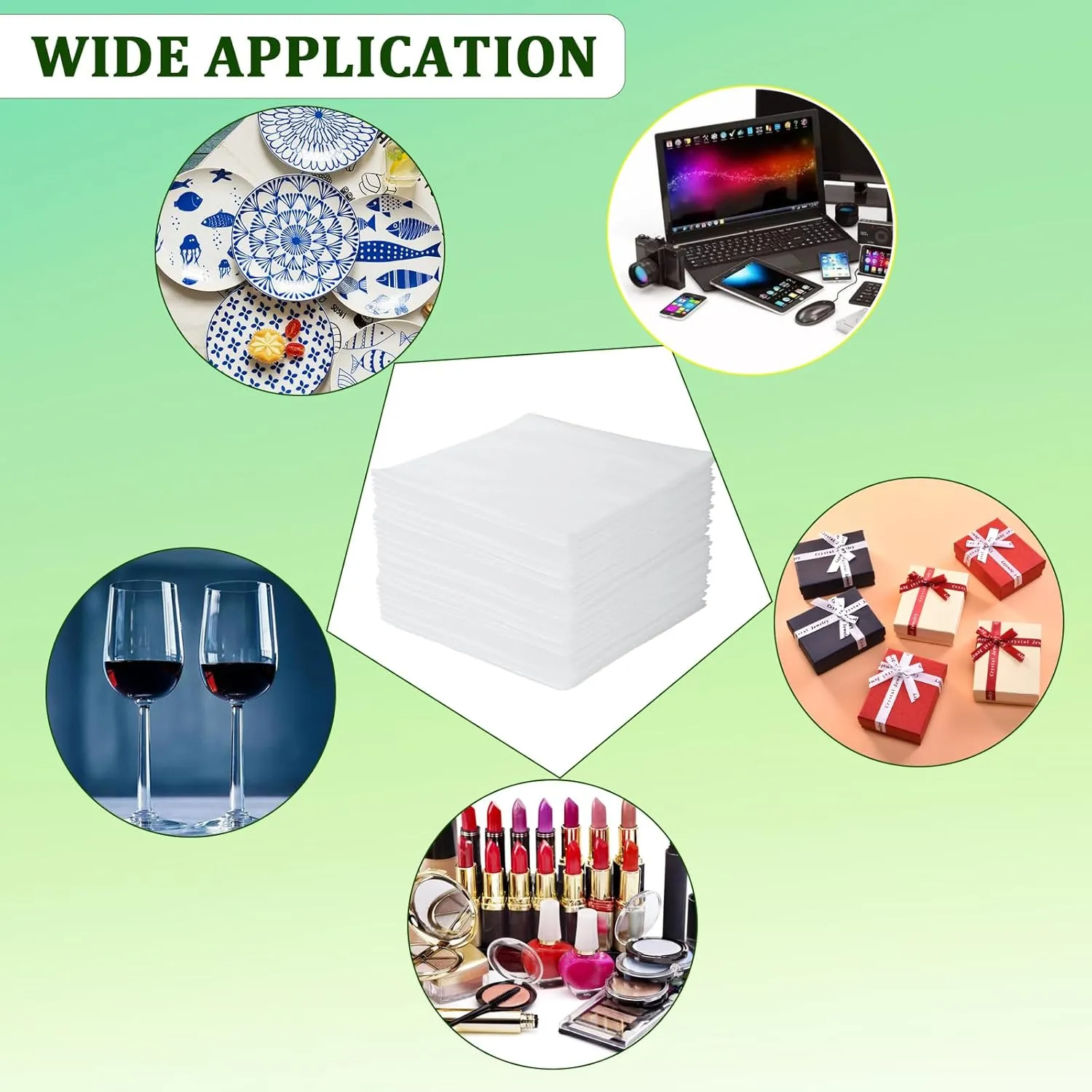 100 Pack Foam Pouches 8x8 inch, Cushion Foam Wrap Pouches for Safeguarding Mugs,Cups,Glasses,China and Dishes - Bubble Bags Wrap Pouches Packing Supplies for Moving and Storage