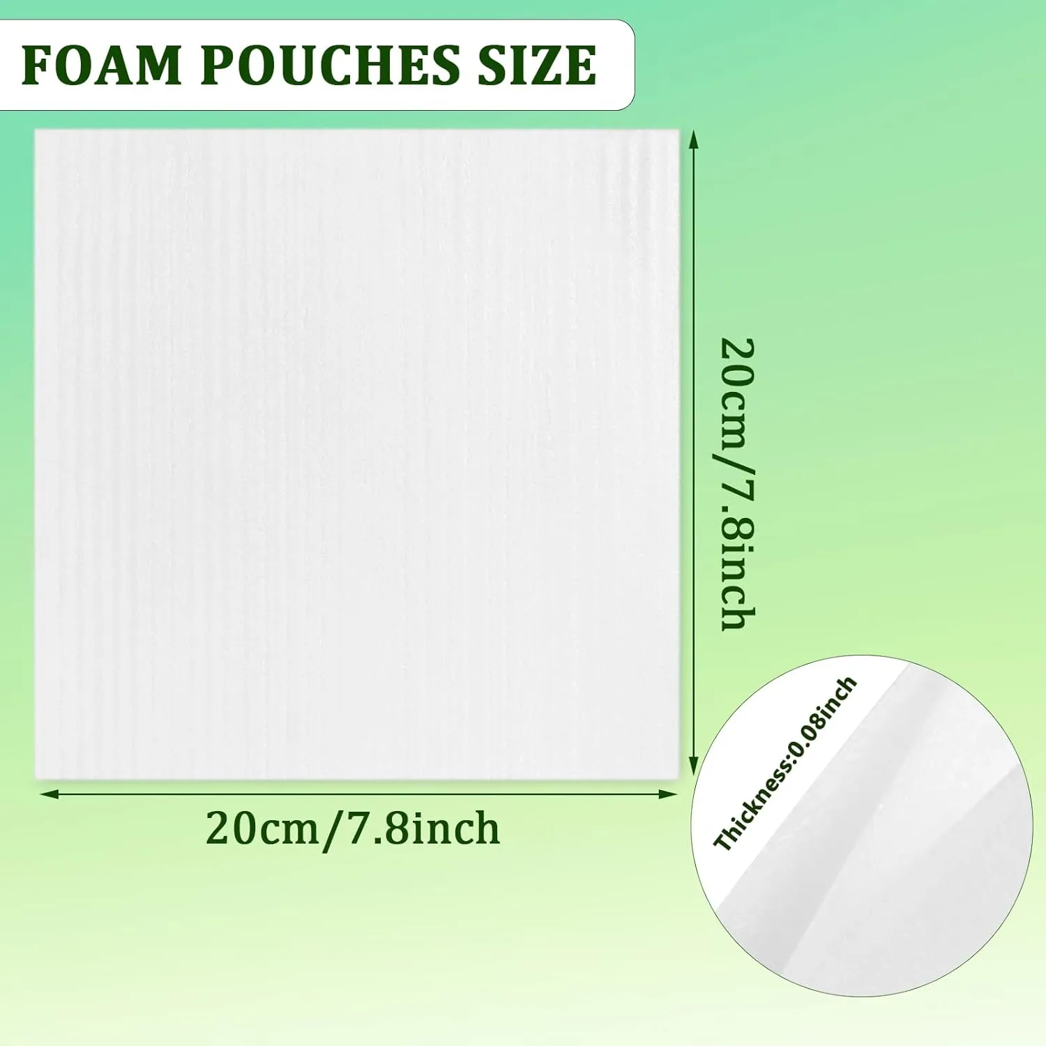 100 Pack Foam Pouches 8x8 inch, Cushion Foam Wrap Pouches for Safeguarding Mugs,Cups,Glasses,China and Dishes - Bubble Bags Wrap Pouches Packing Supplies for Moving and Storage