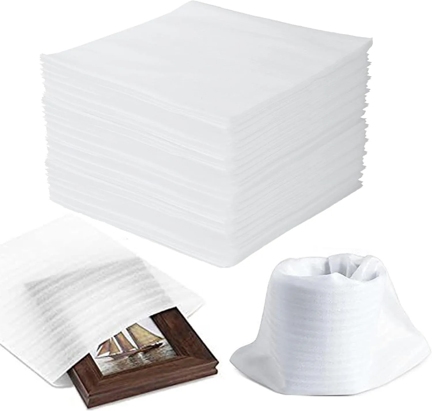 100 Pack Foam Pouches 8x8 inch, Cushion Foam Wrap Pouches for Safeguarding Mugs,Cups,Glasses,China and Dishes - Bubble Bags Wrap Pouches Packing Supplies for Moving and Storage