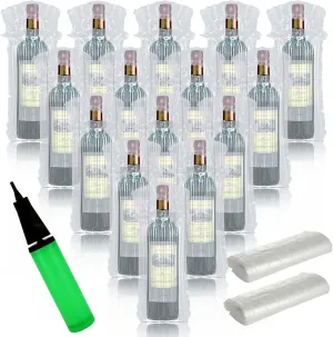 100PCS Wine Bottle Travel Protector Bags With Pump, Inflatable Wine Bags For Travel, Wine Shipping Sleeves Air Column Packaging Bubble Bag for Wine Transport, Airplane Travel, Bottle Shipping Packing
