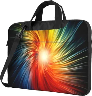 13-15.6 Inch Laptop Bag Abstract Rainbow Pattern Printed Laptop Bag for 13-15.6 Inch Laptop, Black, 15.6 inch