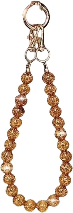 2pcs Mobile Phone Wristband, Amber Beaded Lanyard Keychain, Beaded Mobile Phone, Hands-Free Anti-Drop/Anti-Theft