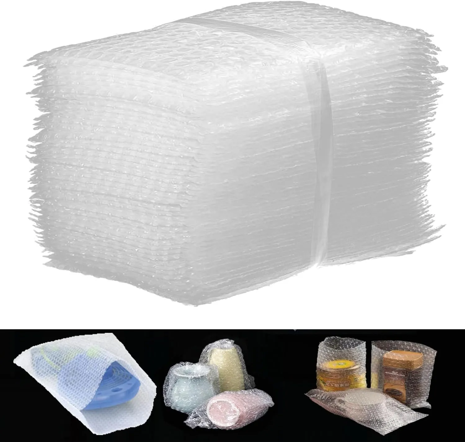 50 Pack Big Clear Bubble Out Bags, 12" x 16" Double Cushioned Packing Bags Waterproof Protective Bag for Transport and Storage