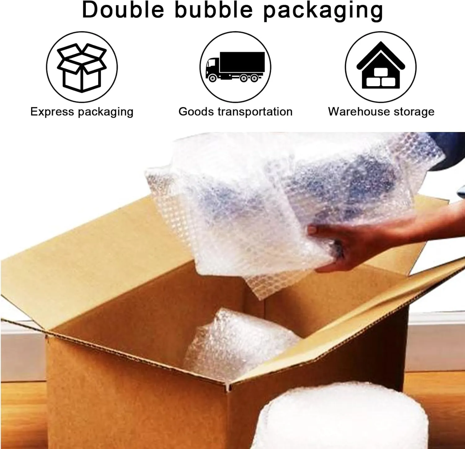 50Pcs Bubble Out Bags Pouches 12"x 12" Bubble Pouches Cushioning Packaging Bags, Double Walled Cushioning Bags Thickening Shockproof Foam Bags for Moving, Shipping, and Storage