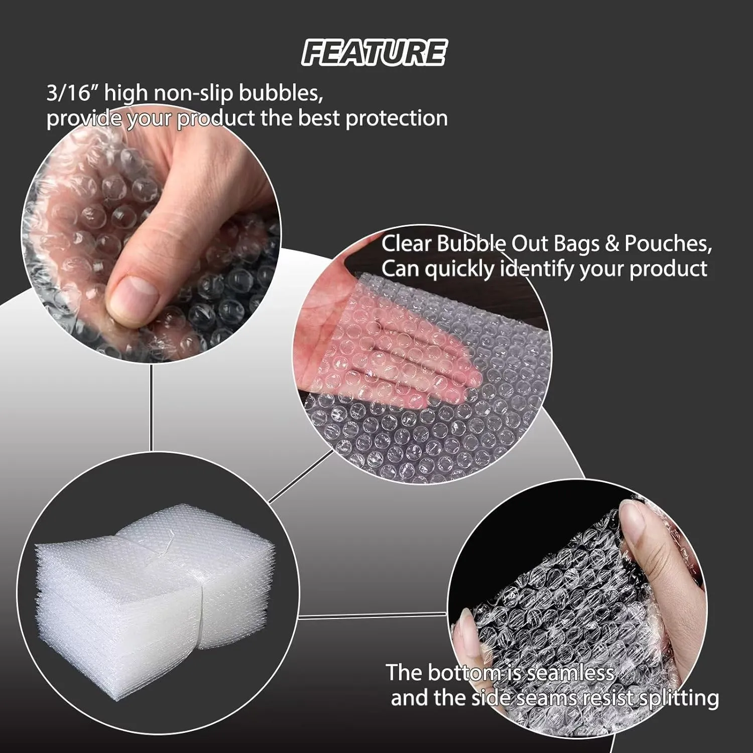 50Pcs Bubble Pouche Wrap, 8”x10” Bubble Bags for Shopping, Double Wall Bubble Cushioning Wrap Bags for Mailing Packing, Moving and Storage Fragile China Dishes Electronic Item