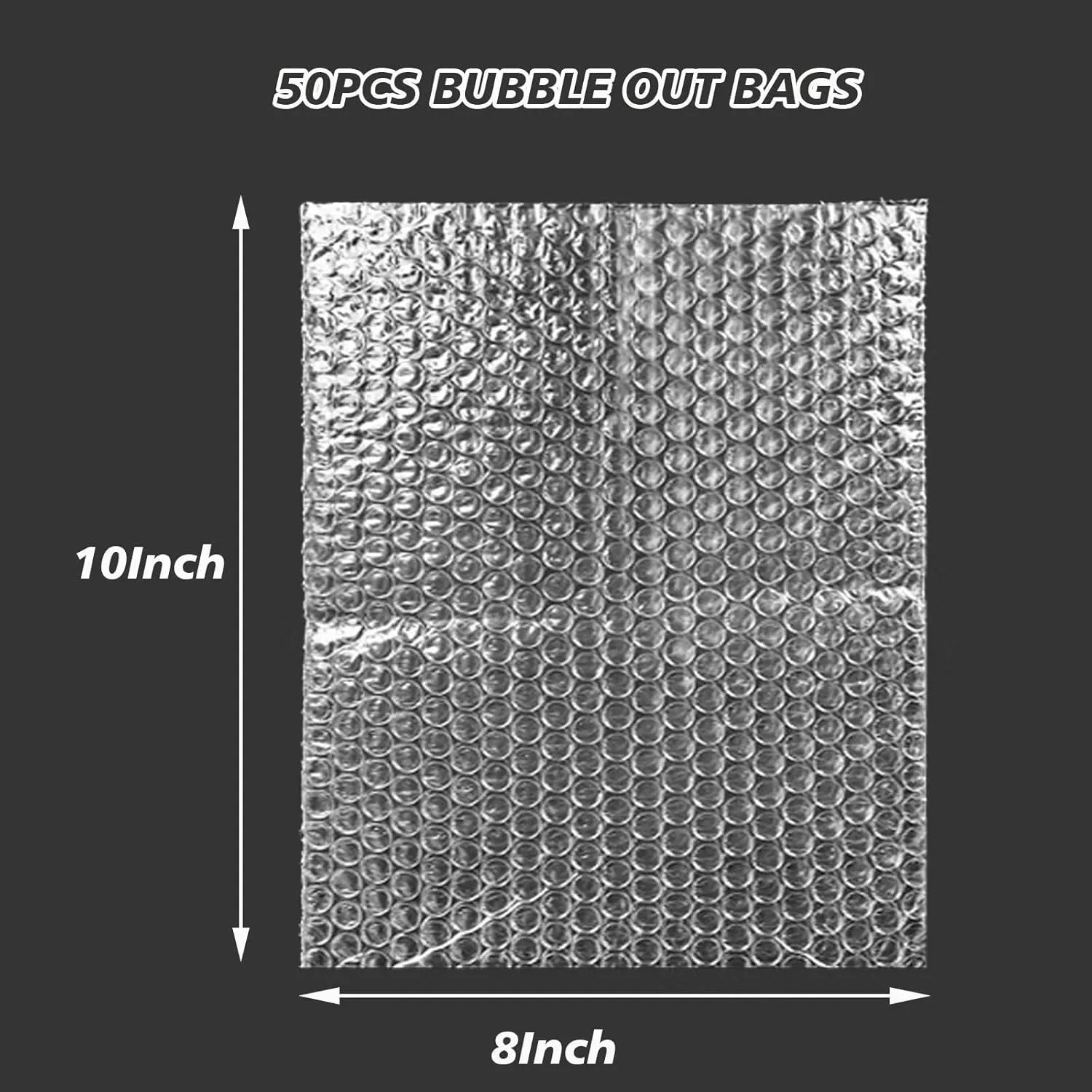 50Pcs Bubble Pouche Wrap, 8”x10” Bubble Bags for Shopping, Double Wall Bubble Cushioning Wrap Bags for Mailing Packing, Moving and Storage Fragile China Dishes Electronic Item