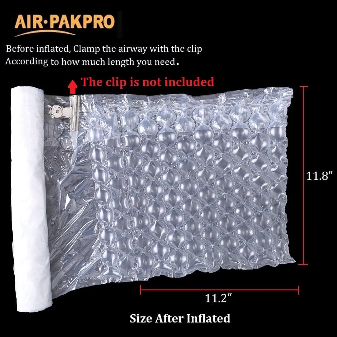 66Ft/Roll Sturdy Inflatable Packing Air Pillows Air Cushions Bags Packing Paper Void Fill Cushioning for Shipping and Packaging with Handpump No Machine Needed