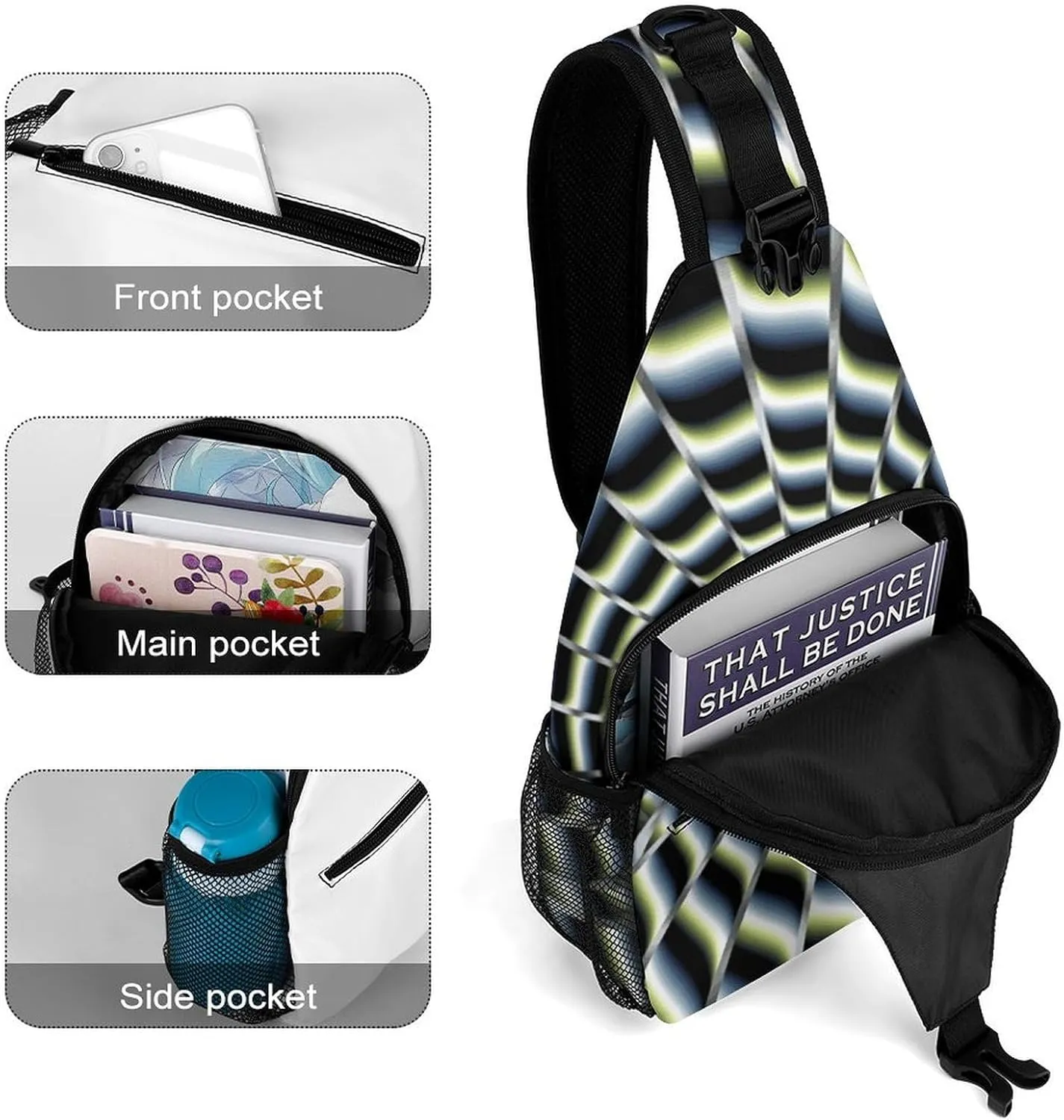A Psychedelic Cat Sling Bag Crossbody Bags Cross Body Bag Fanny Packs Chest Bags Sling Purses for Travel