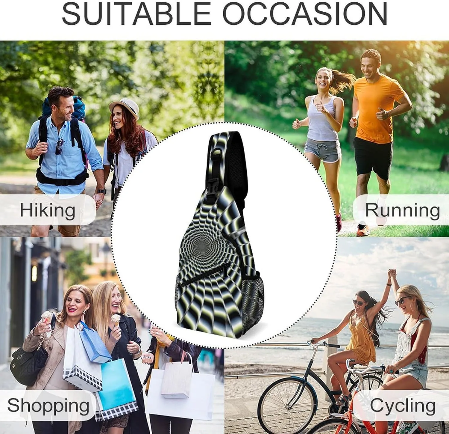 A Psychedelic Cat Sling Bag Crossbody Bags Cross Body Bag Fanny Packs Chest Bags Sling Purses for Travel