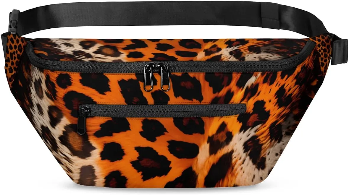 Abstract Leopard Print Sling Bag Crossbody Backpack Chest Daypack for Women Sport Travel Hiking Casual Bag Multipurpose Waist Pack With Zipper Closure Adjustable Strap Shoulder Bag