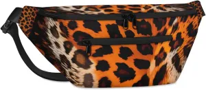 Abstract Leopard Print Sling Bag Crossbody Backpack Chest Daypack for Women Sport Travel Hiking Casual Bag Multipurpose Waist Pack With Zipper Closure Adjustable Strap Shoulder Bag