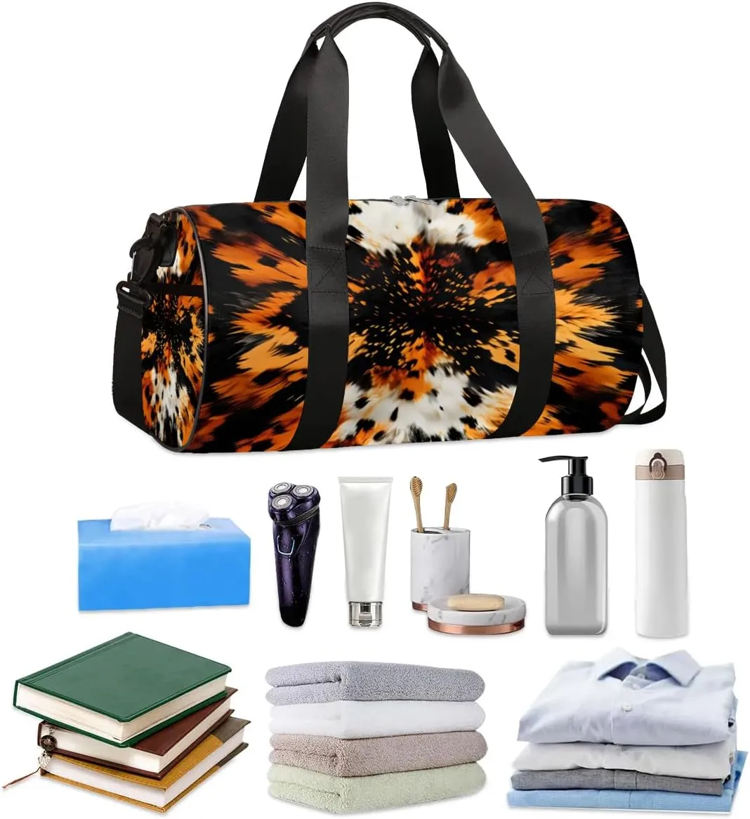 Abstract Prints Leopard Travel Duffle Bag Gym Bag for Women Men Lightweight Carry on Duffel Bag for Sports Gyms Weekend Getaway