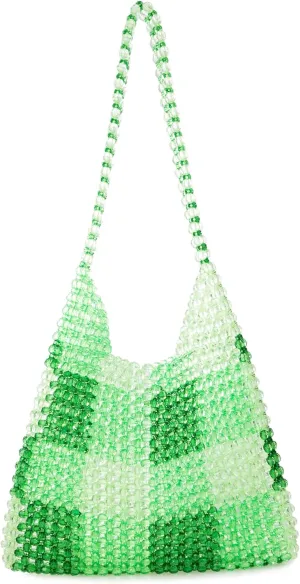 Acrylic Beaded Colorful Shoulderbag Transparent Underarm Purse Beach Bag for Party
