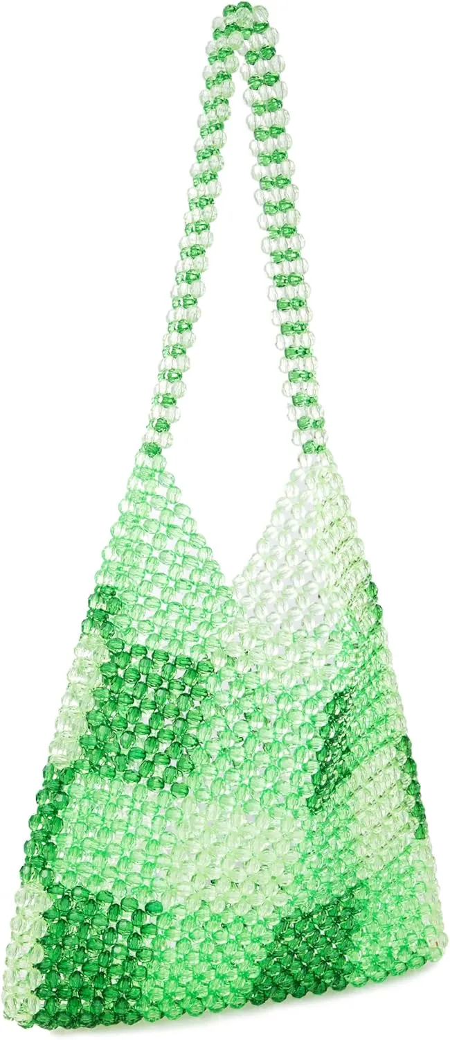 Acrylic Beaded Colorful Shoulderbag Transparent Underarm Purse Beach Bag for Party
