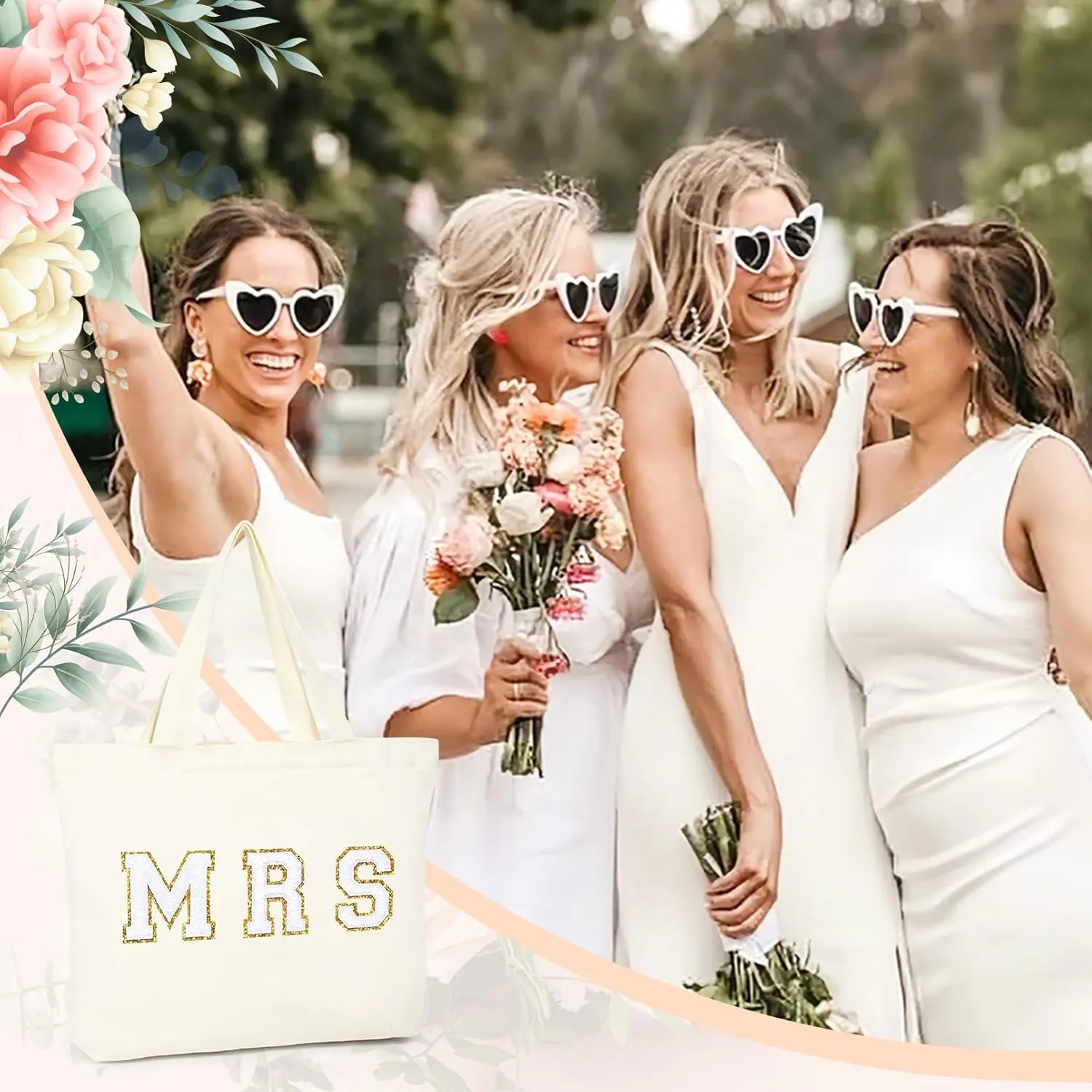 Aileam Bride Bag Bride to Be Gifts Bridal Shower Gifts Tote Bag Personalized for Bachelorette Party Wedding Honeymoon Gift Bag