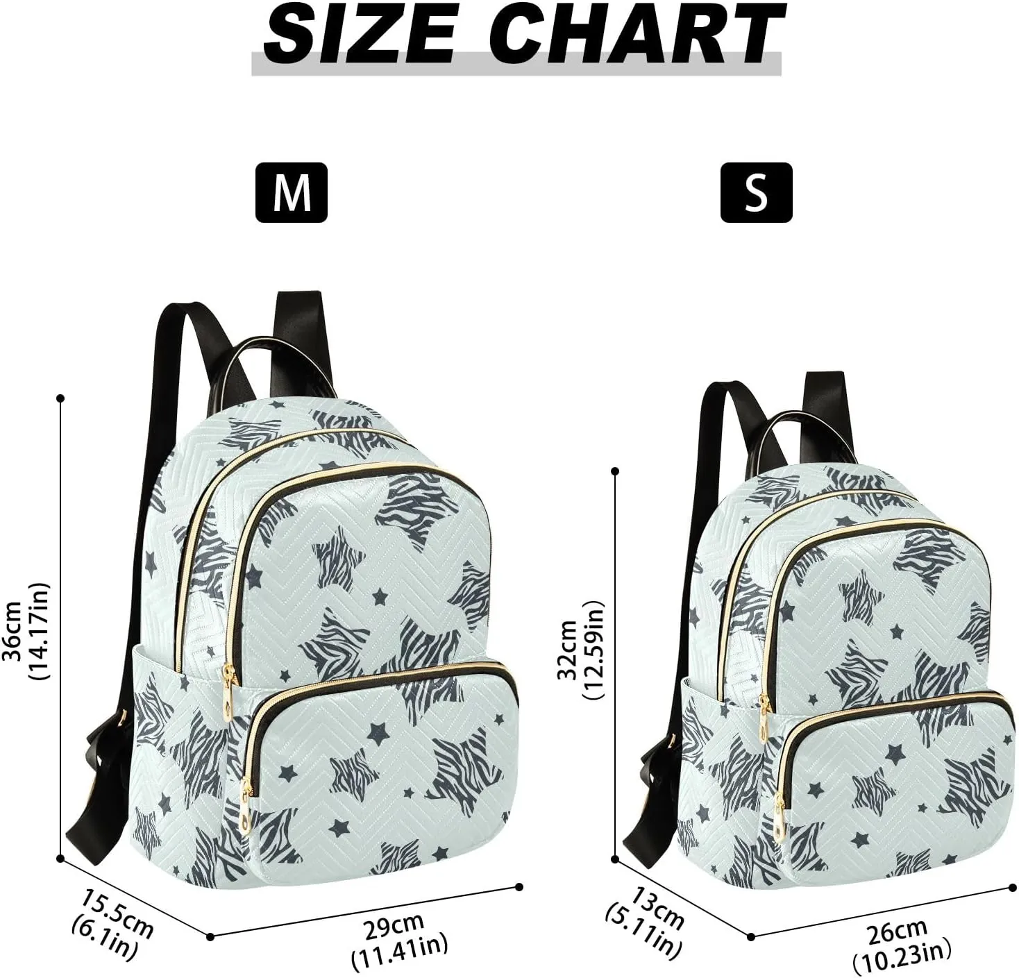 ALAZA Mini Backpack Purse for Women Lightweight Girls Small Size Zebra Stripe Star School Teens College Traveling