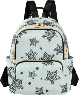 ALAZA Mini Backpack Purse for Women Lightweight Girls Small Size Zebra Stripe Star School Teens College Traveling