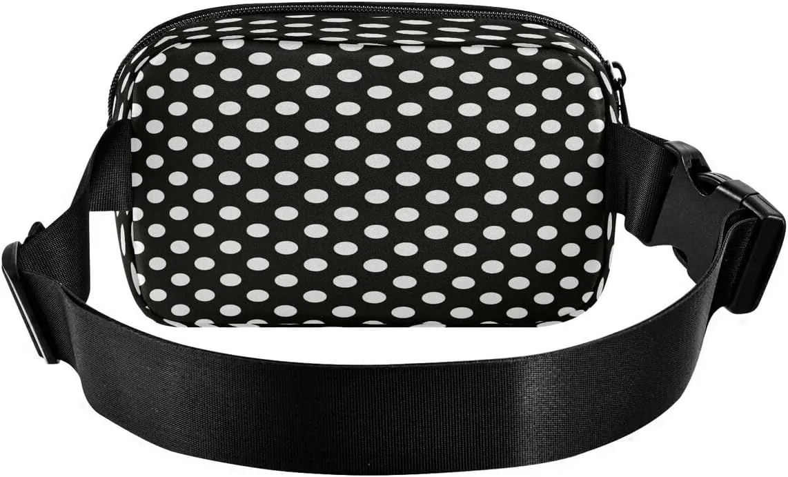 ALAZA Polka Dot Black White Waist Packs Spot Belt Bag Crossbody Bag Fanny Pack Pouch for Men Women Hiking Running Cycling Traveling