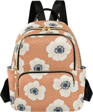 ALAZA Travel Backpack Purse for Women Fashion Anti-theft Work Casual Anemone Flowers Orange Daypack Shoulder Bag Medium Size