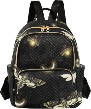 ALAZA Travel Backpack Purse for Women Fashion Anti-theft Work Casual Death Moth Butterfly Daypack Shoulder Bag Medium Size