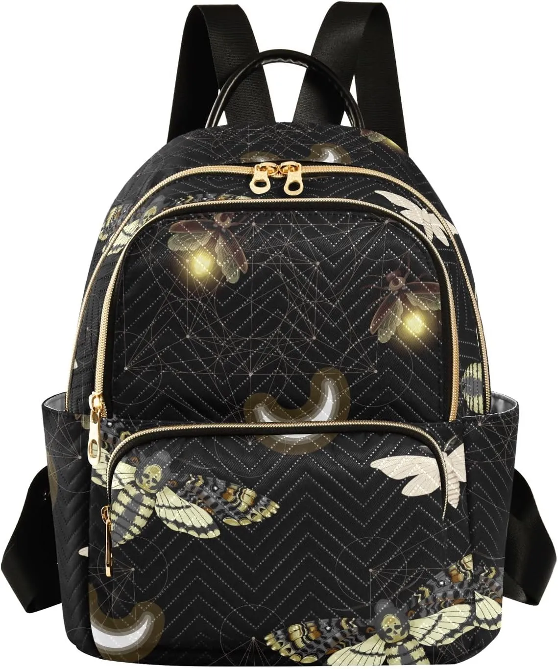 ALAZA Travel Backpack Purse for Women Fashion Anti-theft Work Casual Death Moth Butterfly Daypack Shoulder Bag Medium Size