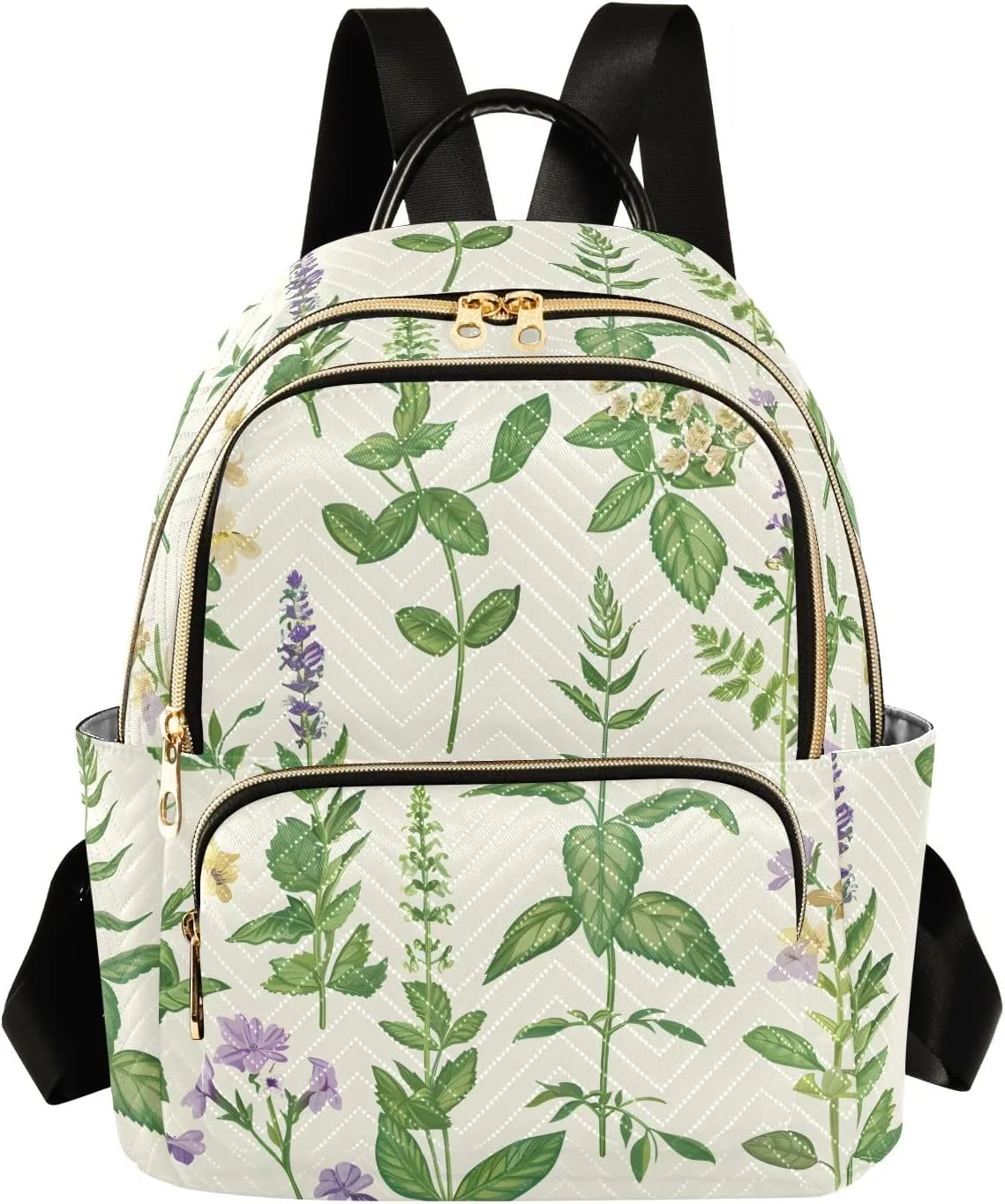ALAZA Travel Backpack Purse for Women Fashion Anti-theft Work Casual Herbal Herbaceous Daypack Shoulder Bag Medium Size