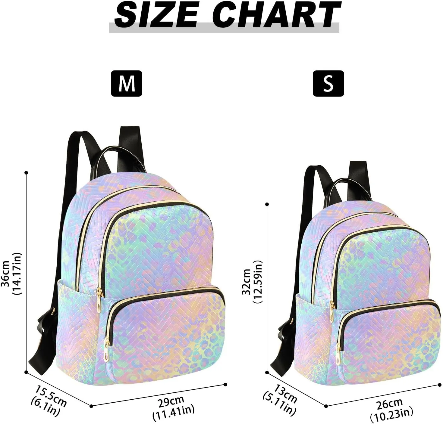 ALAZA Travel Backpack Purse for Women Fashion Anti-theft Work Casual Rainbow Leopard Cheetah Daypack Shoulder Bag Medium