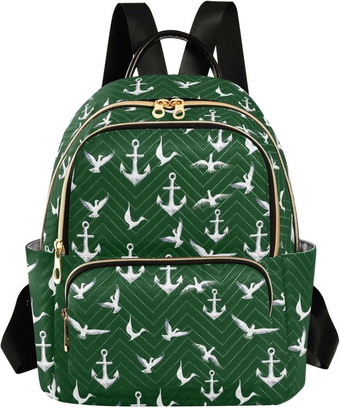 ALAZA Travel Backpack Purse for Women Fashion Anti-theft Work Casual Sea Gull Green Bird Daypack Shoulder Bag Medium Size