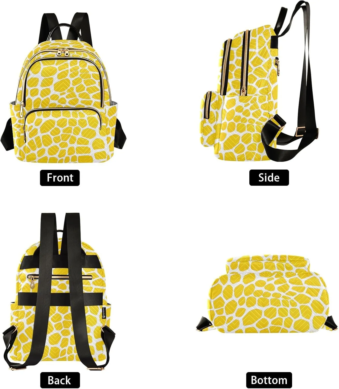ALAZA Travel Backpack Purse for Women Fashion Anti-theft Work Casual Yellow Lizard Skin Daypack Shoulder Bag Medium Size