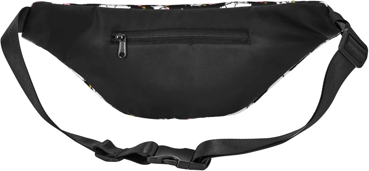 Alpaca Llama Large Crossbody Fanny Pack Belt Bag With 3 Zipper Pockets, Gifts For Sports Festival Workout Traveling Running Casual Hands Free Waist Pack Wallets Phone Bag