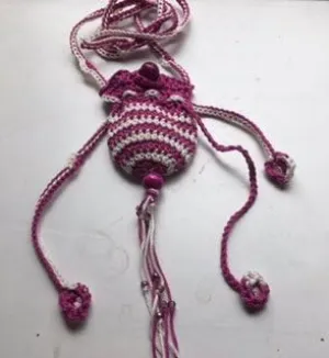 Amulet bag Necklace ~ New Swirl Design handmade item