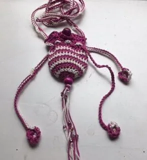 Amulet bag Necklace ~ New Swirl Design handmade item