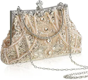 Amylove 1920s Vintage Beaded Clutch Evening Bag Formal 1920s Accessories for Women Wedding Party Gift