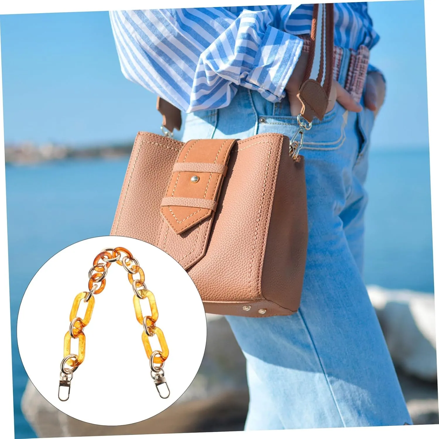 Angoily Retro Bag Decorative Chain Unique Replacement Strap for Handbags Multi Functional Handbag Accessory