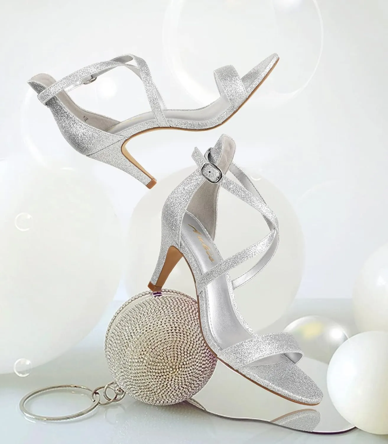 Ankis Nude Gold Black Heels Strappy Heels for Women 3 Inch Stiletto Open Toe Sandals for Wedding Evening Party Homecoming
