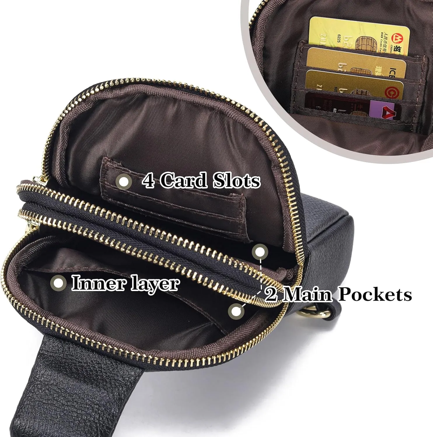AOCINA INICAT Small Sling Bag Crossbody Vegan Leather Fanny Packs for Women Fashionable Chest Bag for Travel
