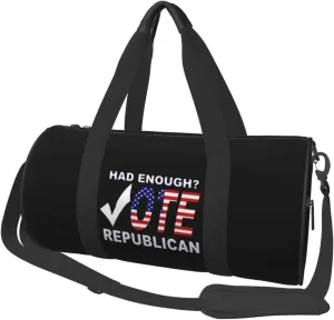 ARESU Had Enough Vote Republican(1) Duffel Bag Gym Bag Sports Bags Foldable Travel Bag Multipurpose Backpack, Black