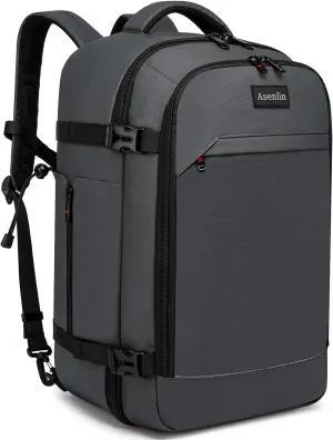 Asenlin 17 Inch Travel Laptop Backpack for Women Men，Business Travel Backpack Fit Flight Approved Water Resistant Computer Backpack Suitcase Backpack-DeepGrey