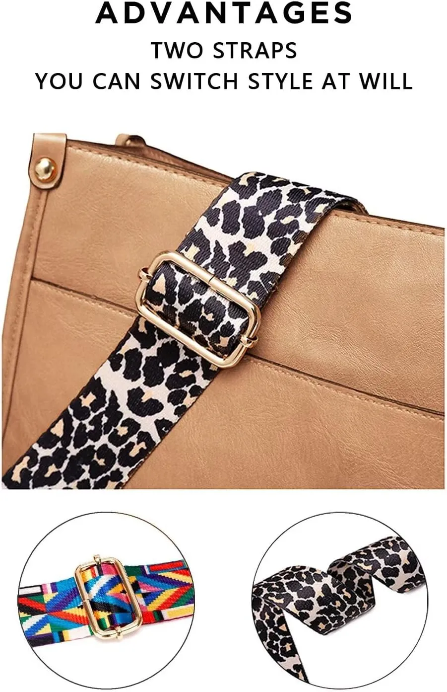 AUYOCO Vegan Leather Crossbody Bags for Women, Crossbody Purse with Guitar Strap Zipped Pockets Handbag Shoulder Bag