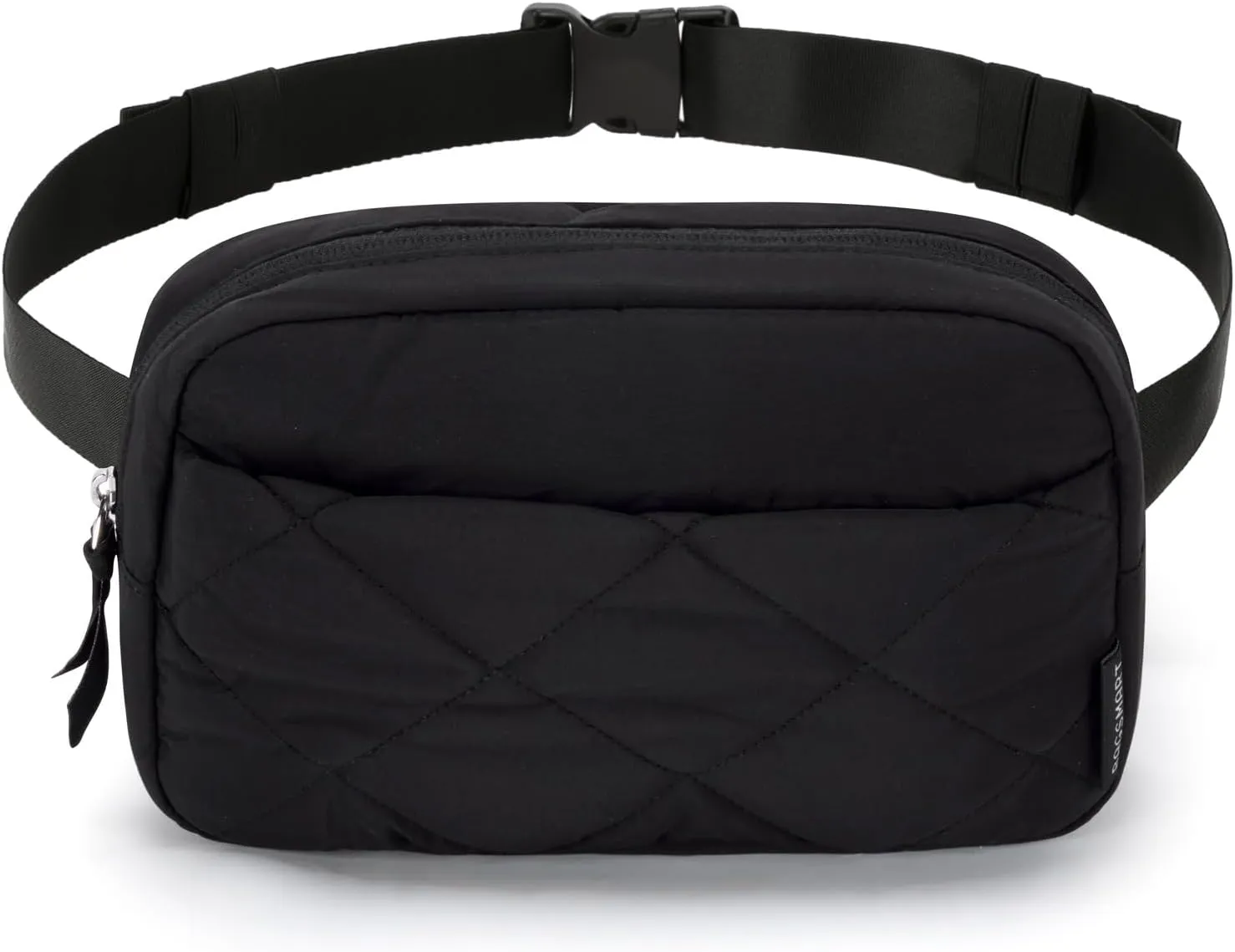 BAGSMART Adjustable Fanny Pack Crossbody Belt Bag for Women, Waist Pack Purse for Travel Hiking Running Shopping, Quilted Black