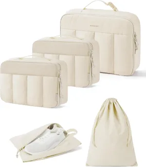 BAGSMART Hanging Packing Cubes for Travel Women, Large Capacity Luggage Organizers for Suitcases, Quilted Travel Essentials for Women