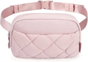 BAGSMART Puffy Fanny Packs for Women Crossbody Belt Bag with Adjustable Strap, Quilted Waist Pack Purse for Traveling Shopping Workout