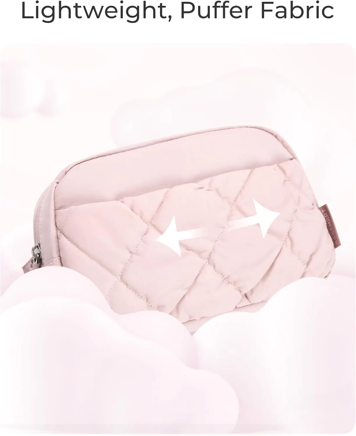 BAGSMART Puffy Fanny Packs for Women Crossbody Belt Bag with Adjustable Strap, Quilted Waist Pack Purse for Traveling Shopping Workout