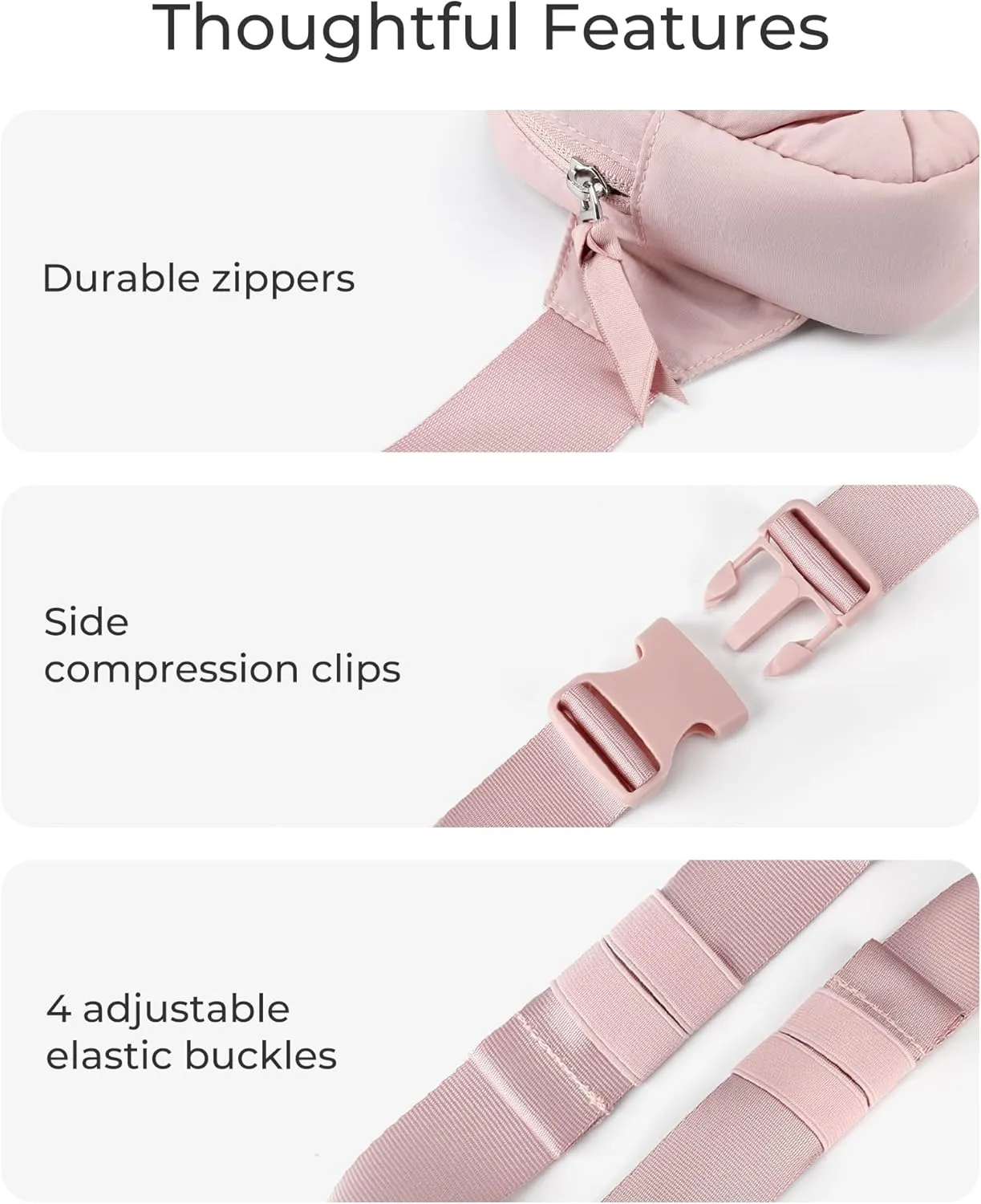BAGSMART Puffy Fanny Packs for Women Crossbody Belt Bag with Adjustable Strap, Quilted Waist Pack Purse for Traveling Shopping Workout