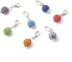 Ball Shape Leaf Coffee Cup Angel Wings Clip on Charms Zodiac Sign Word Sewing Theme Bread Fruit Evil Eyes Clasps Charms for Keychains Bag