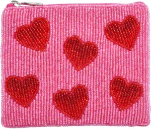 Bamboo Trading Essential Pouch Let's Go Party, Women Fashion Bags, Pink and Red