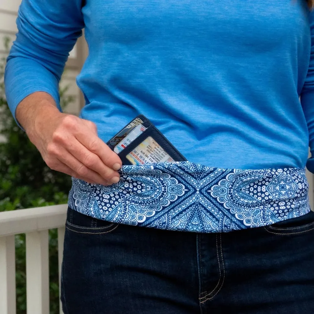 BANDI Plus Size Fanny Pack for Women - Travel-Ready Pocket Belt with Secure Hidden Money & Running Belt for Phone, Passport, Keys, & Medical Devices, Adjustable Fit, Comfortable (Bermuda)