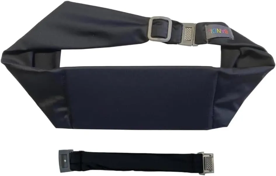 BANDI Plus Size Fanny Pack for Women - Travel-Ready Pocket Belt with Secure Hidden Money & Running Belt for Phone, Passport, Keys, & Medical Devices, Adjustable Fit, Comfortable (Black Solid)